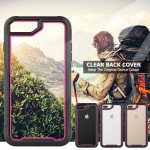 Wholesale iPhone 8 Plus / 7 Plus / 6S Plus Clear Dual Defense Case (Hot Pink)